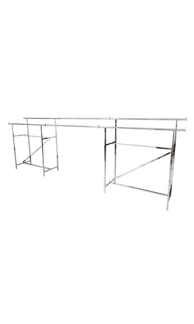 Chrome Tandem Rails for Chrome Double-Rail Clothing Rack with Z-Bracezoom