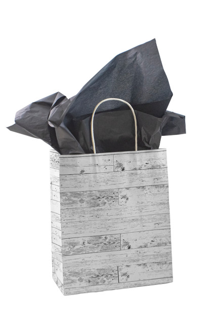 Medium Wood Pattern Paper Shopping Bags - Case of 100zoom