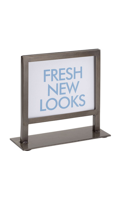 Boutique Raw Steel 7 ¼ x 7 inch Countertop Sign Holderzoom