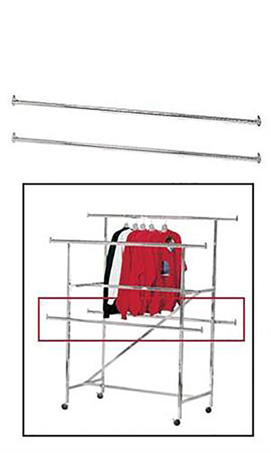 Chrome Add On Rails for Chrome Double-Rail Clothing Rack with Z-Bracezoom
