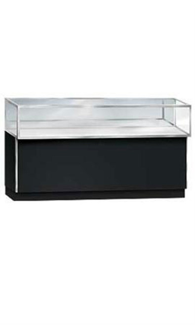 70 inch Full Vision Black Metal Framed Jewelry Display Case Fully Assembled with Lightingzoom