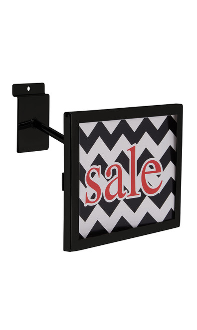 Rectangular Black Faceout Sign Holder for Slatwallzoom