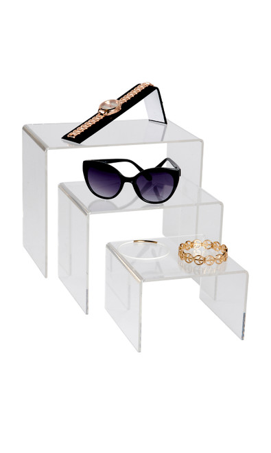 6, 8, 10 inch Rectangular Nesting Clear Acrylic Display- Set of 3zoom