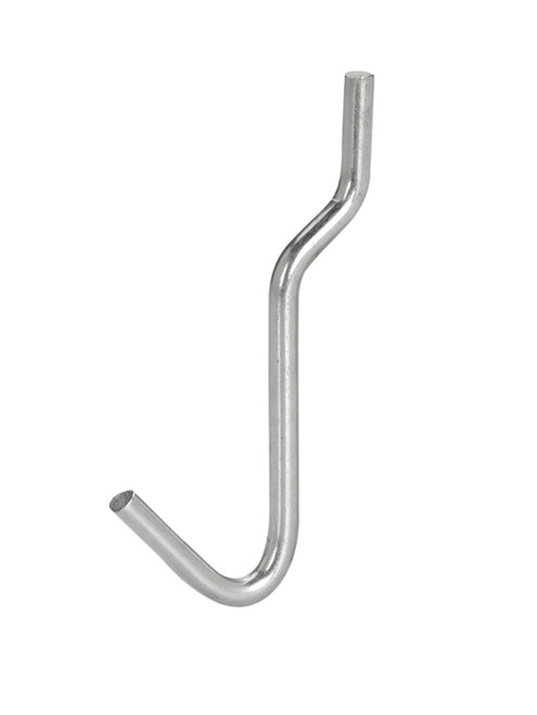 Chrome J-Hook for 1/8 inch or 1/4 inch Pegboardzoom