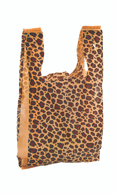 Medium Leopard Print Plastic T-Shirt Bags - Case of 500zoom