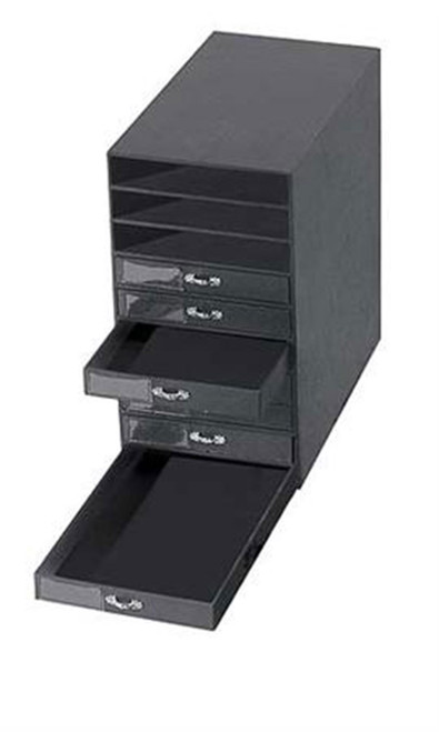 Black Faux Leather 10-Drawer Jewelry Storage Organizerzoom