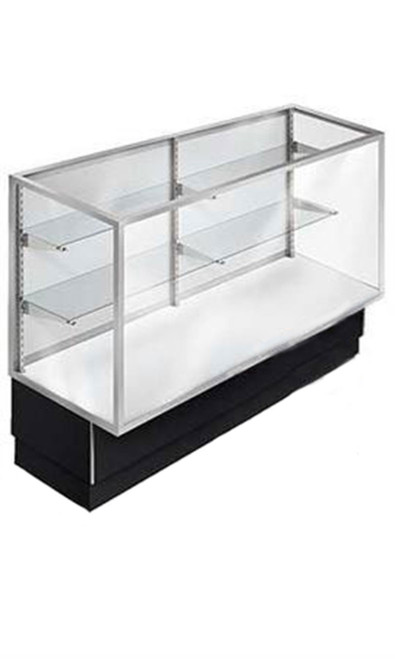 70 inch Full Vision Black Metal Framed Display Case Fully Assembled with Lightingzoom