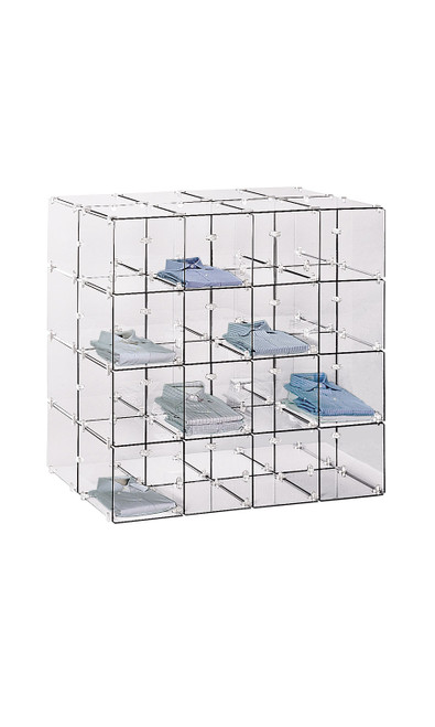 4 x 4 Double Sided 12" x 12" Glass Cube Kit with Lexan Clipszoom