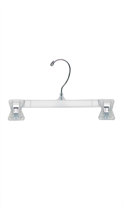 Break-Resistant 10 inch Clear Plastic Skirt and Pants Hangerszoom