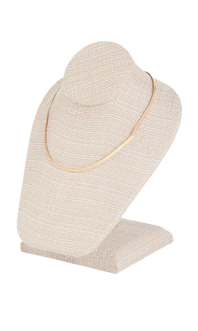 An image of the linen necklace display