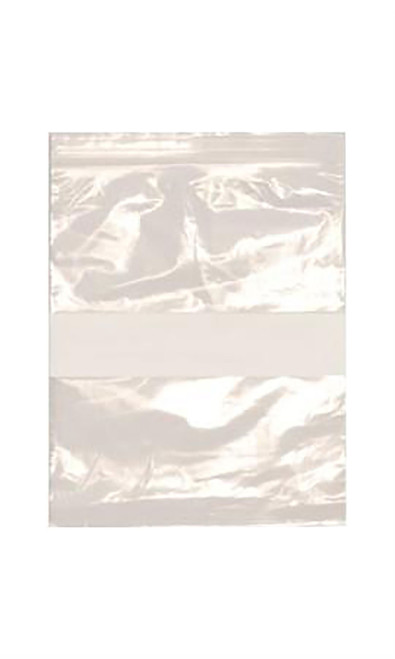 Resealable 8 x 10 inch Clear Plastic Bags With White Block - Case of 100zoom