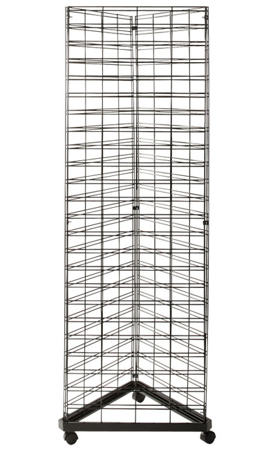 Black Triangle Slat Grid Tower with Base & Casterszoom