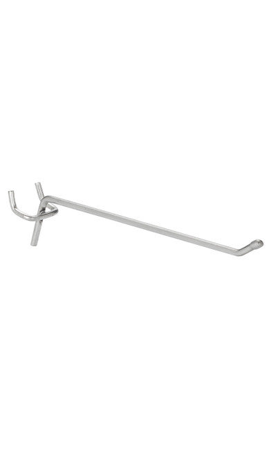 6 inch Chrome Peg Hook for 1/8 inch or 1/4 inch Pegboardzoom
