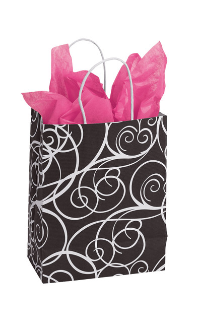 Medium Elegant Swirl Paper Shopping Bags - Case of 100zoom