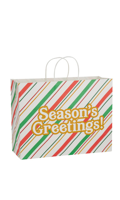 Large - Season's Greetings Paper Shopping Bags - Case of 100zoom