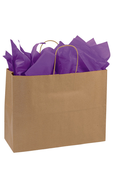 Large (Vogue) - Natural Kraft Paper Shopping Bags - Case of 250zoom