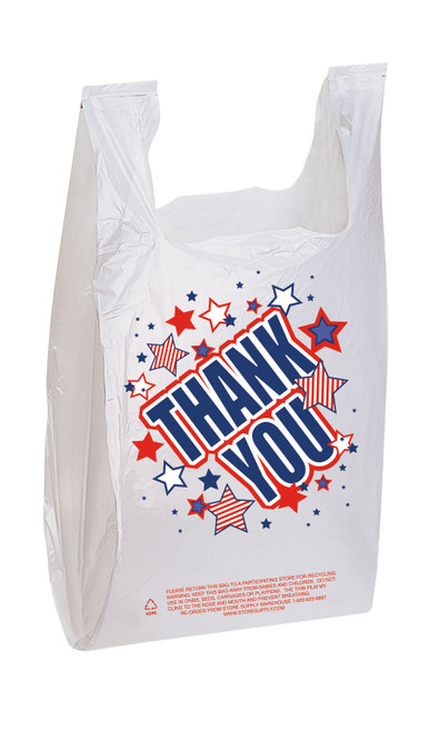 11 ½ x 6 x 21 inch Americana Plastic T-Shirt Bags - Case of 500zoom