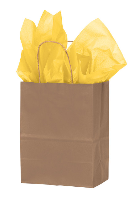 Medium (Cub) - Natural Kraft Paper Shopping Bags - Case of 25zoom