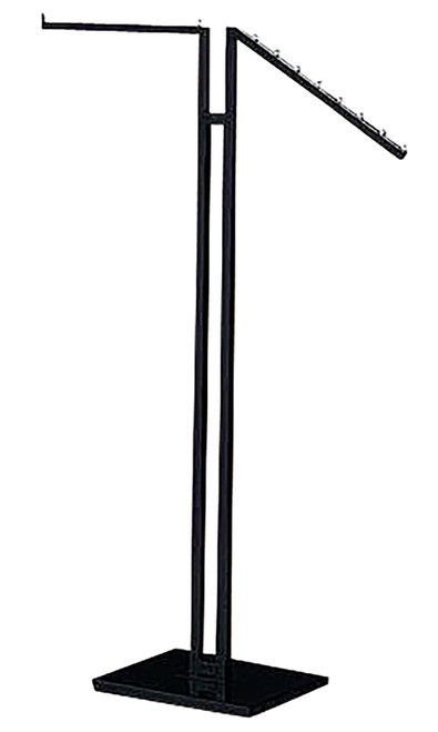 Black 2-Way Clothing Rack with Straight and Slant Armszoom