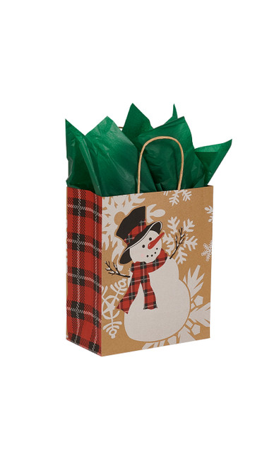 Medium (Cub) - Snowman Paper Shopping Bags - Case of 100zoom