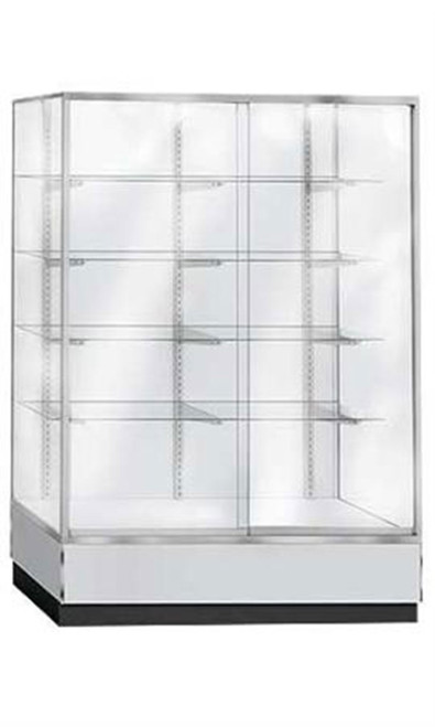 70 inch Gray Metal Framed Glass Wall Unit Fully Assembledzoom