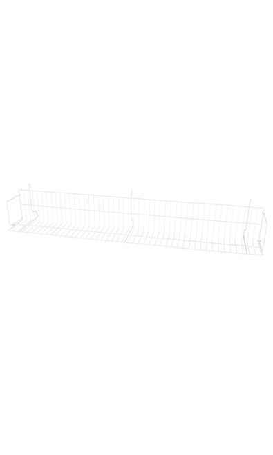 48 x 6 x 6 ½ inch White CD/DVD/Cassette Shelf for Wire Gridzoom